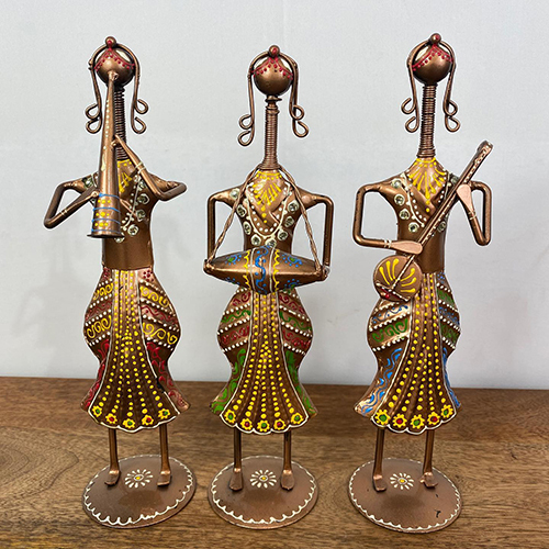 Multicolor Three Ladies With Musical Instrument Table Decor - Color: Different Available