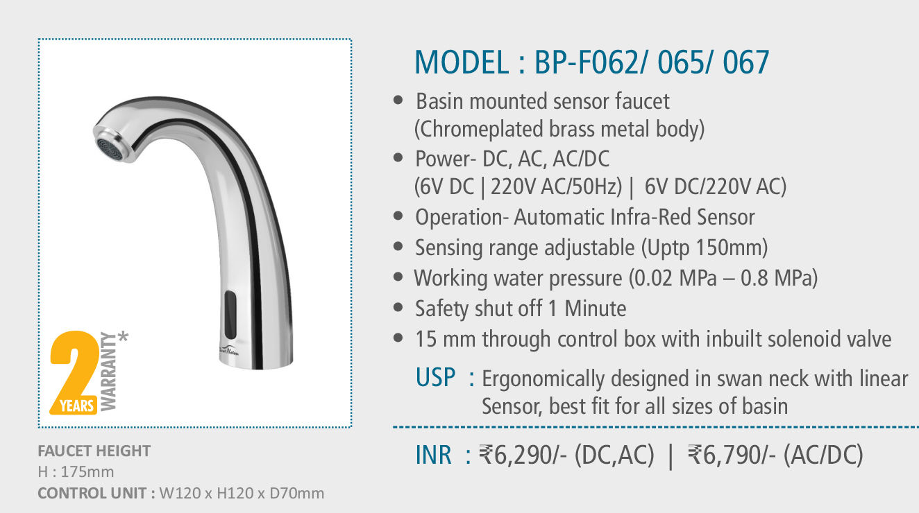 Automatic Sensor Tap BP-F062 (Basin Mounted)