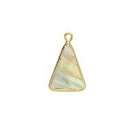 Labradorite Gemstone 10x15mm Triangle Shape Gold Vermeil Bezel set Charm