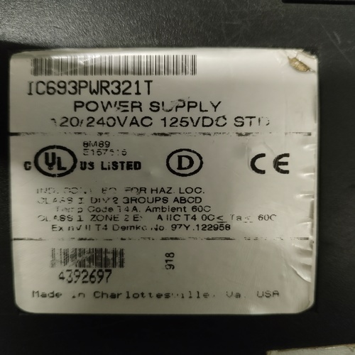 GE FANUC IC693PWR321T POWER SUPPLY