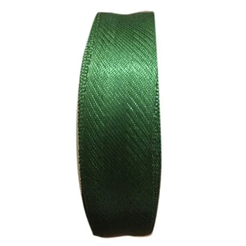 Green Satin Ribbon - Printed Design, One Sided Type | Available in Various Sizes and Colors