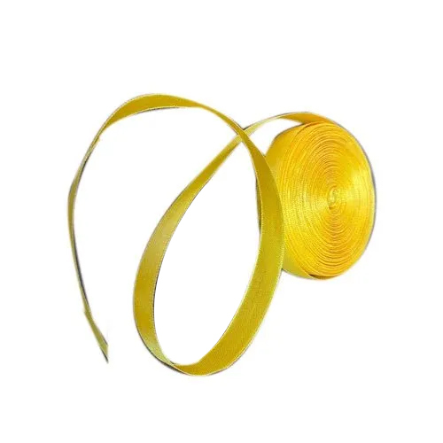 Yellow Polyester Ribbon - One-Sided, Various Sizes and Colors Available | Plain Pattern Option