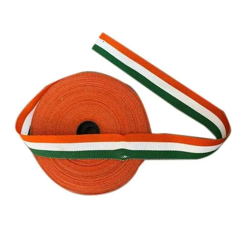 14mm Tiranga Polyester Ribbon - One Sided, Printed Pattern | Available in Different Colors and Sizes