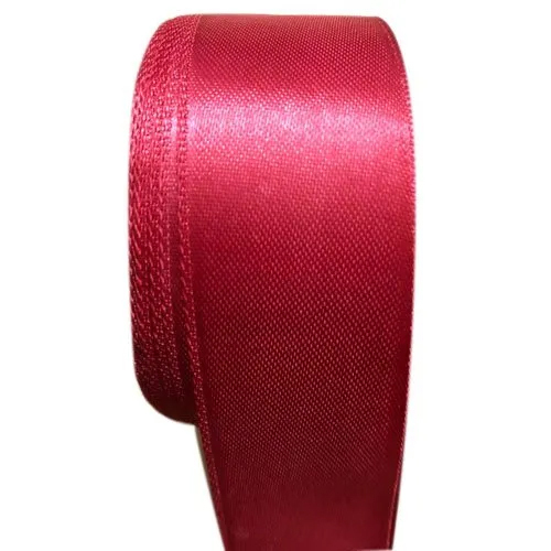 Pink Polyester Satin Ribbon - One Sided, Available in Various Sizes & Colors | Plain Pattern for Versatile Crafting and Decoration