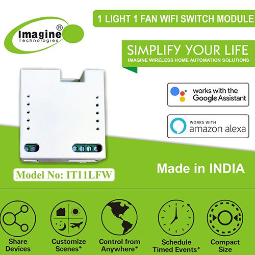 1 Light 1 Fan Wifi Switch Module