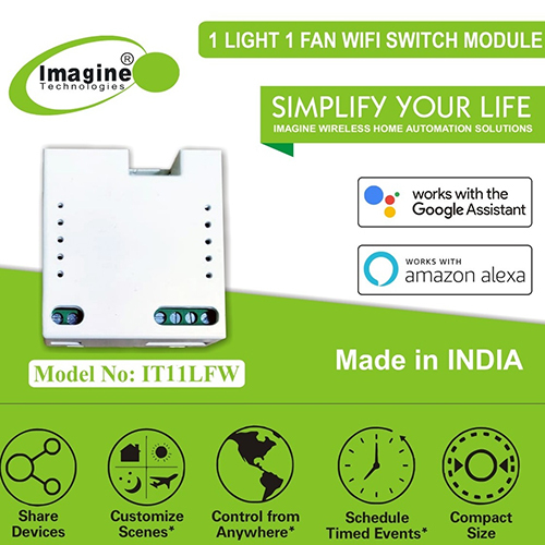 1 Light 1 Fan Wifi Switch Module