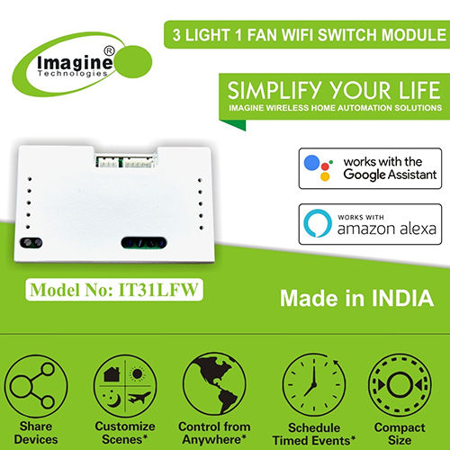 3 Light 1 Fan Wifi Switch Module