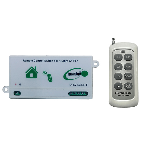 RF Remote Control Switch For 4 Light 1 Fan Humming Less Fan Speed Long Rang 433.92Mhz RF Remote