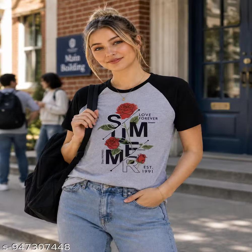 Women T Shirt - Material: Cotton