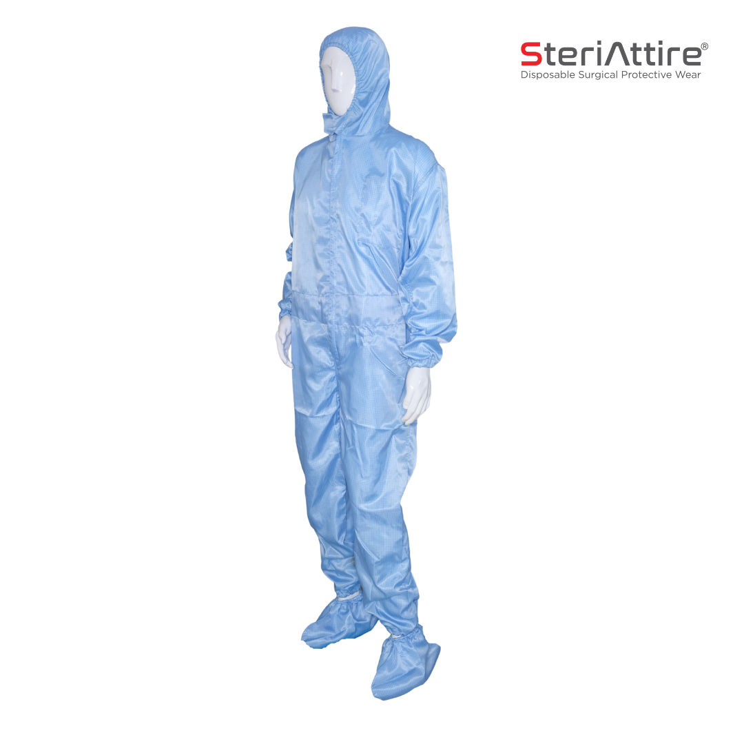 ESD Antistatic Cleanroom Coverall with attached Hood