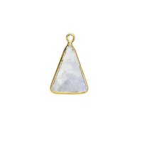 Rainbow Moonstone Gemstone 10x15mm Triangle Shape Gold Vermeil Bezel set Charm