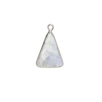 Rainbow Moonstone Gemstone 10x15mm Triangle Shape Gold Vermeil Bezel set Charm