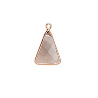 Smoky Quartz Gemstone 10x15mm Triangle Shape Gold Vermeil Bezel set Charm