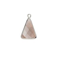 Smoky Quartz Gemstone 10x15mm Triangle Shape Gold Vermeil Bezel set Charm