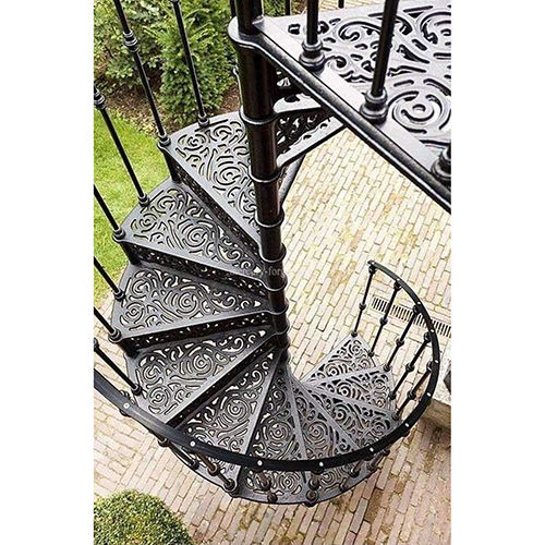 Black Laser Cutting Round Staircase