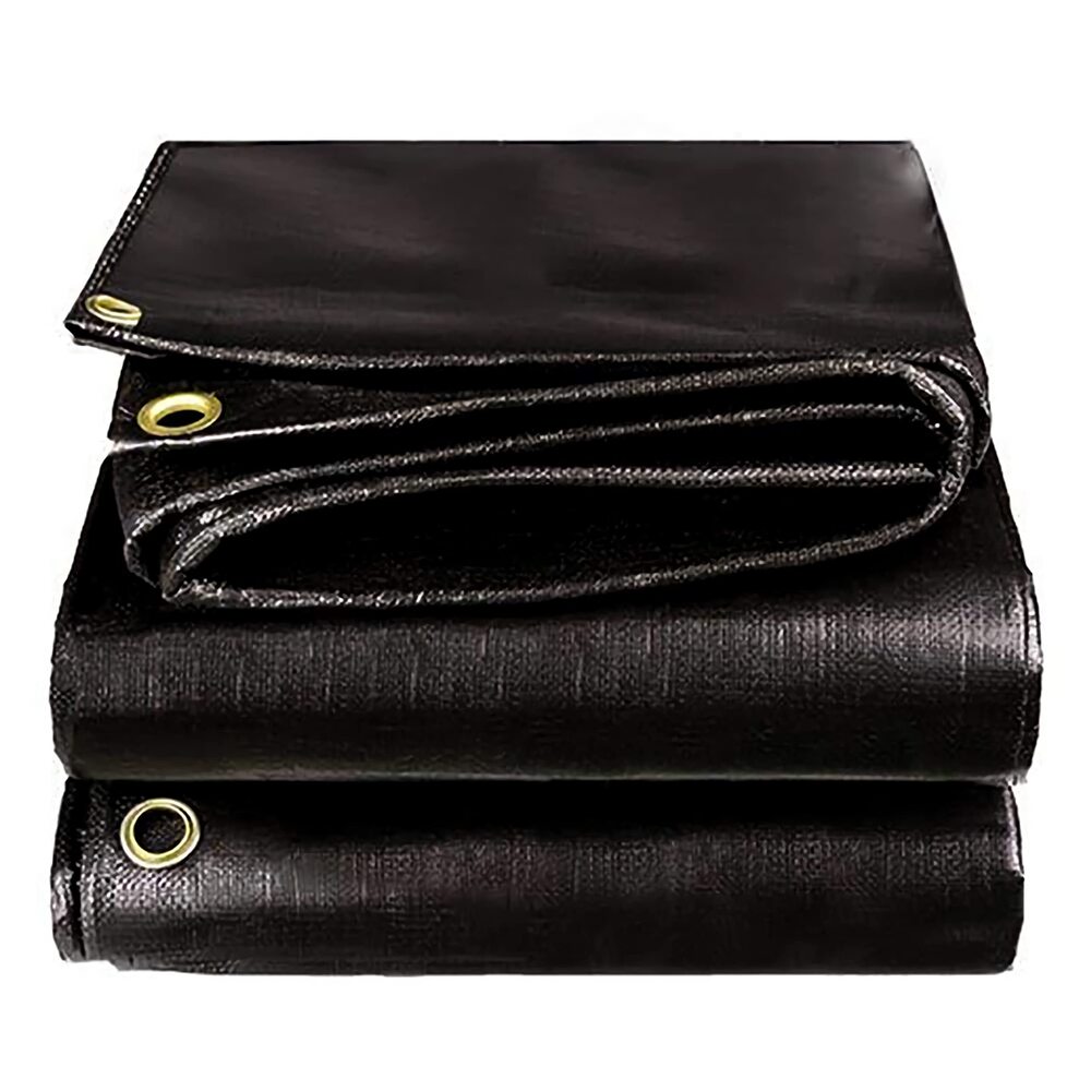 200GSM HDPE Tarpaulin - 30x18 Square Feet, Black | PE Laminated, Lightweight, Tear Resistant, Waterproof, UV Defense