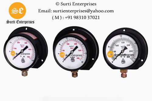 H.guru Pressed Steel Pressure Gauge 4 Inch 0-28 Kg Accuracy: 2 %