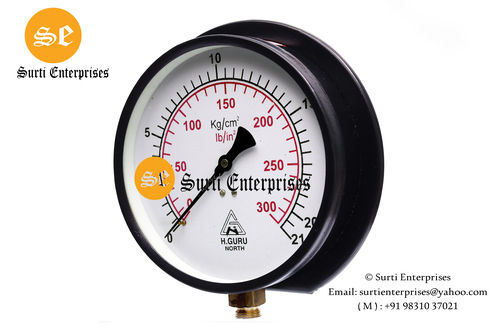 Pressed Steel Pressure Gauge 6 Inch 0-21 Kg