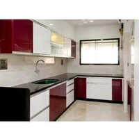 Easy To Clean L Shape Designer Modular Kitchen