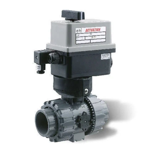 Grey Electric Actuated Upvc Ball Valve