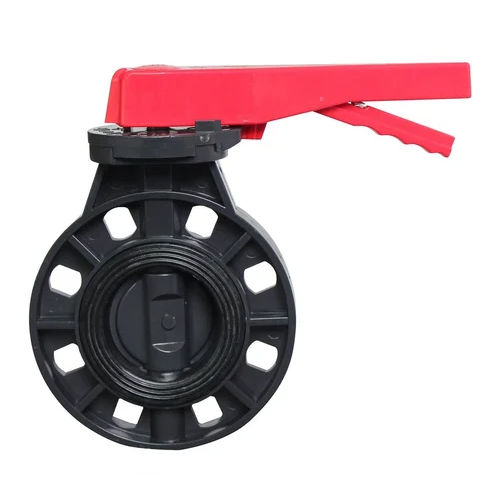 Black-Red Handle Operated Upvc Butterfly Valve