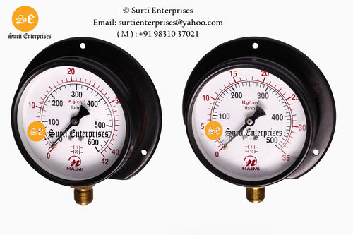 Pressed Steel Pressure Gauge 4 Inch 0-35 Kg Najmi Make