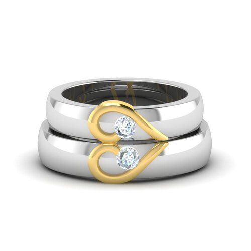 2 Toned Diamond Couple Ring