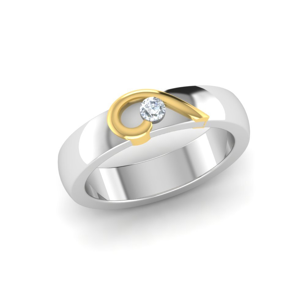 2 Toned Diamond Couple Ring