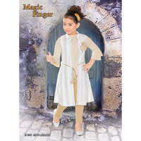 6231 22x32 Girls Designer Capri Set - Cotton, 22x32 Inches, Multiple Colors | Full Sleeves, Printed Pattern, Lace Decoration, Summer Style