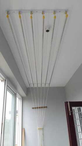 Ceiling mounted pulley type cloth drying hangers in Boothagudi