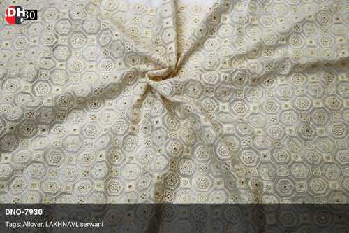 Lucknowi Embroidered Fabric with Sequins for Sherwani