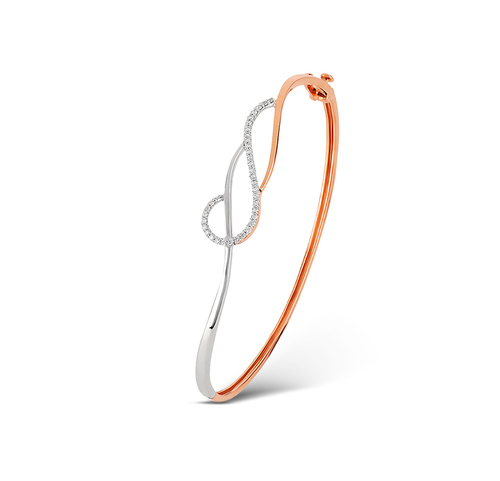 Natural Diamond Two Toned Light Weight Bracelet