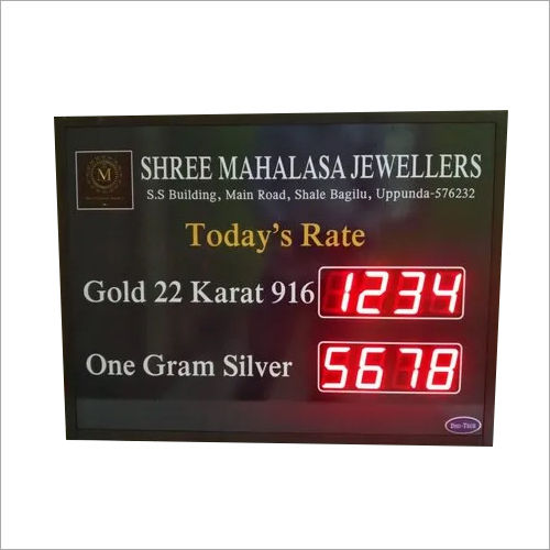 Gold And Silver Rate Display Board