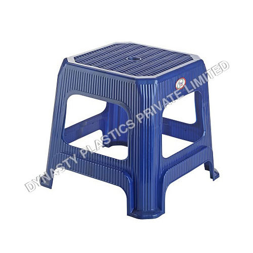 Blue 227 X 227 X 265 Mm Square Plastic Stool