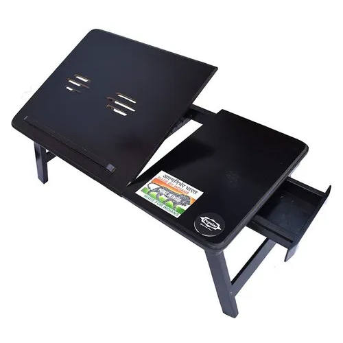 Adjustable Wooden Laptop Table (Black Colour)
