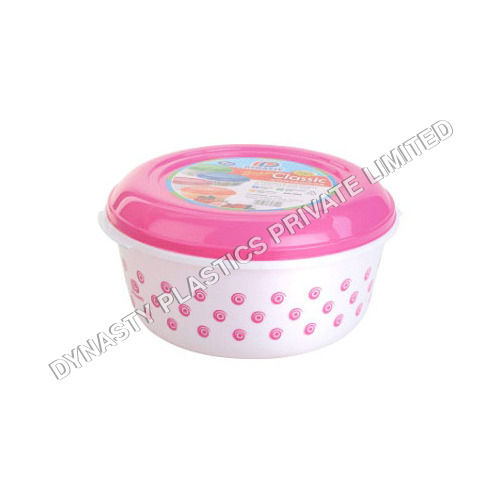 White 255 X 245 X 138 Mm Round Plastic Food Containers