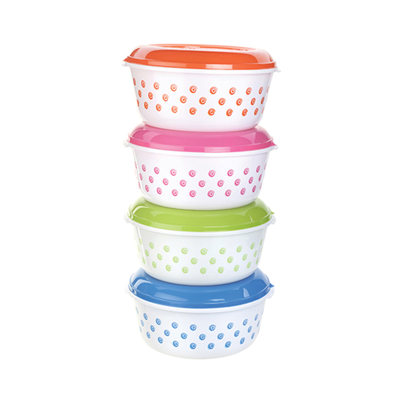 Super Classic Doordarshan Print Food Containers 4 Pcs Set