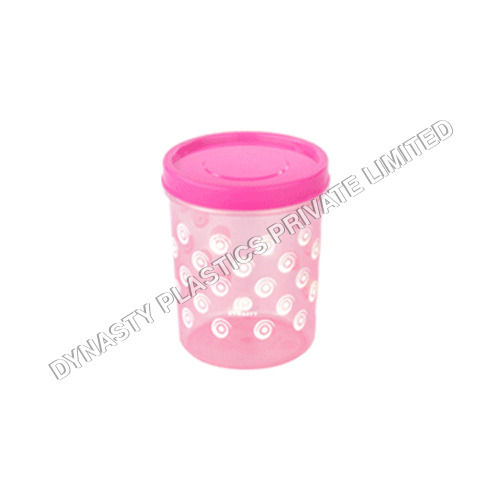 Pink 110 X 110 X 135 Mm Press Lid Designer Printed Plastic Container