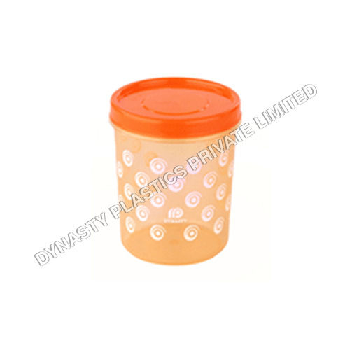 Orange 160 X 160 X 190 Mm Press Lid Designer Printed Plastic Container