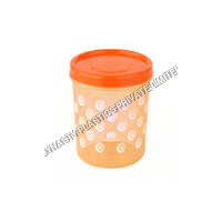 Orange 160 X 160 X 190 Mm Press Lid Designer Printed Plastic Container
