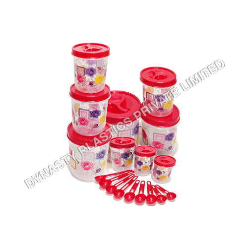 Floral Queen Printed 9 PCS Plastic Container Set