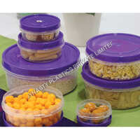 Floral Prince Biscuit Box Set - Transparent Plastic, 7 Pieces, Purple Color | Includes Warranty, Ideal For Storing Treats