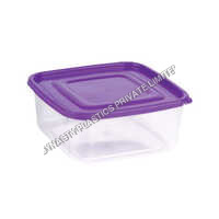 Square Delight Plastic Food Containers - 700 Ml, Polypropylene Material, 140 X 140 X 55 Mm, Airtight, Bpa Free, Eco-friendly, Microwave Safe, Press Lid