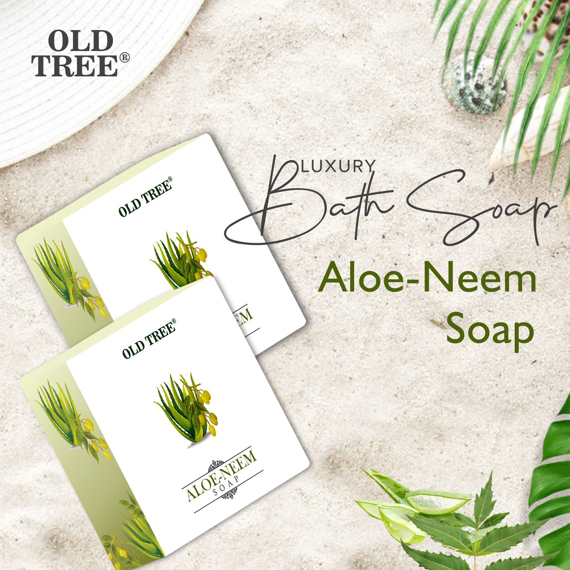 Old Tree Aloe Vera and Neem Soap 100gm.