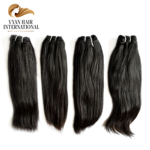 Straight Indian 100% indian Human Hair Extensions Cuticle Aligned Remy Hair Natural Color Bundles