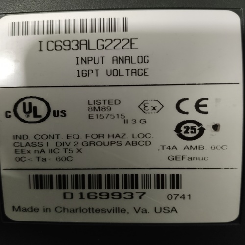 GE FANUC IC693ALG222E ANALOG INPUT MODULE