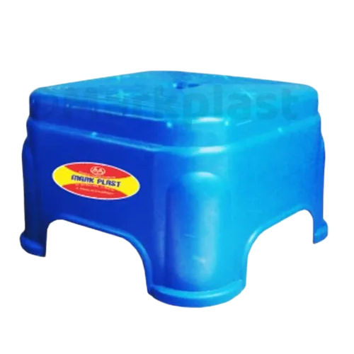 Blue Plastic Bathroom Sqaure Stool