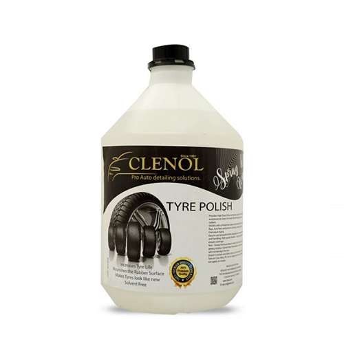 Clenol Tyre Polish - Plastic Material Various Sizes Deep-Black Appearance with Durable Shine and UV Protection for All Tire Types