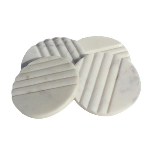 4 Inch Round Marble Coaster