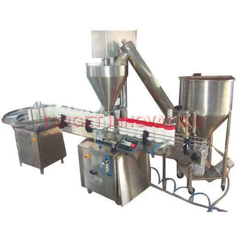 Silver Fully Automatic Powder Filling Machine